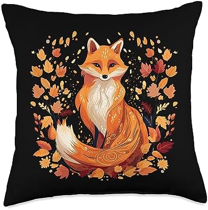 Cottagecore Fox Fall Vibes Thanksgiving Women's Graphic Throw Pillow by Unknown