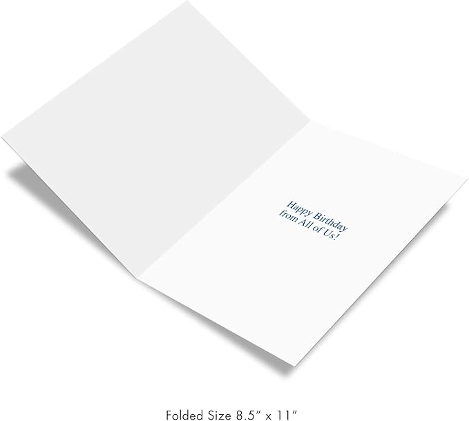 The Best Card Company - 4 Birthday Cards Bulk Bundle (8.5 x 11 Inch) - Jumbo Greeting Cards w/Envelopes - From a Group
