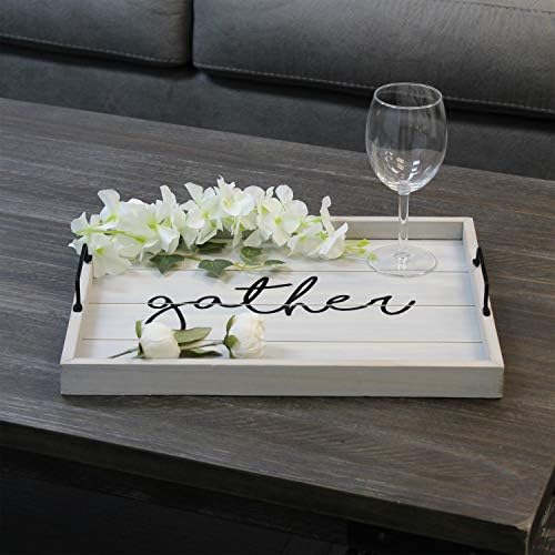 Elegant Designs HG2000-GGH Decorative Wood Serving Tray w/Handles, 15.50" x 12", Gather - Image 6