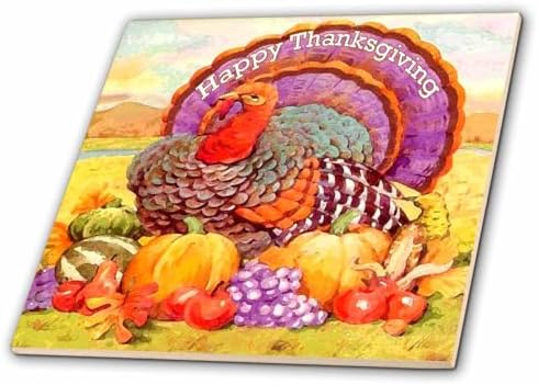 3dRose Holidays - Happy Thanksgiving 12 Inch Ceramic Tile by 3dRose