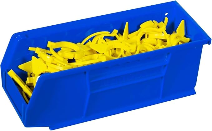 Akro-Mils 30224 AkroBins Plastic Storage Bins, 11"x 4"x 4", Blue, 12-Pack | Space-Saving Stackable Bins for Garage, Pantry, Craft Organization
