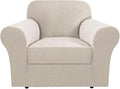 H.VERSAILTEX Stretch Armchair Covers Slipcover 2 Piece Chair Covers for Living Room Furniture Cover Suit for T Cushion/Box Cushion, Jacquard Fabric Small Checks(Armchair-Standard, Island Fossi)