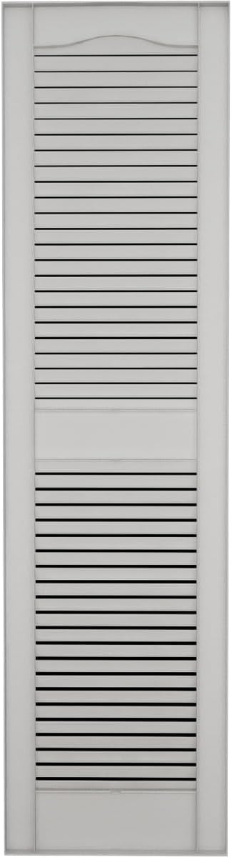 Ekena Millwork Lifetime Vinyl LL1S12X03600WH Standard Cathedral Top Center Mullion, Open Louver Vinyl Shutters, w/Installation Shutter-Lok's & Matching Screws (Per Pair), 12"W x 36"H, White