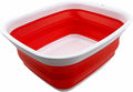 SAMMART 7.7L (2 Gallon) Collapsible Tub - Foldable Dish Tub - Portable Washing Basin - Space Saving Plastic Washtub (White/Coral Pink, S)