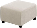 H.VERSAILTEX Square Ottoman Covers Ottoman Slipcovers Folding Storage Stool Furniture Protector Form Fit with Elastic Bottom, Stretch High Spandex Small Checks Jacquard Fabric(Medium,Island Fossi)
