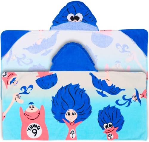 Franco Dr. Seuss Cat in The Hat Movie Bath and Beach Soft Cotton Terry Hooded Towel Wrap, 24" x 50", (Officially Licensed Product)