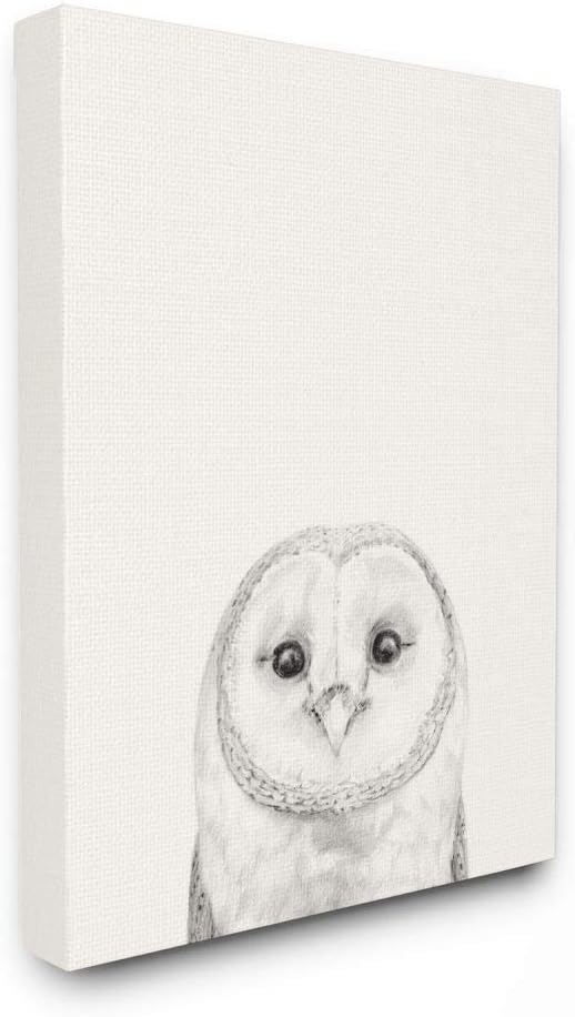 Stupell Industries Owl Portrait Grey Drawing Design, Designed by Victoria Borges Wall Art, 30 x 1.5 x 40, Canvas | Stupell Industries · By Victoria Borges · Ready to hang · Minimal nature style for any room · Made in USA