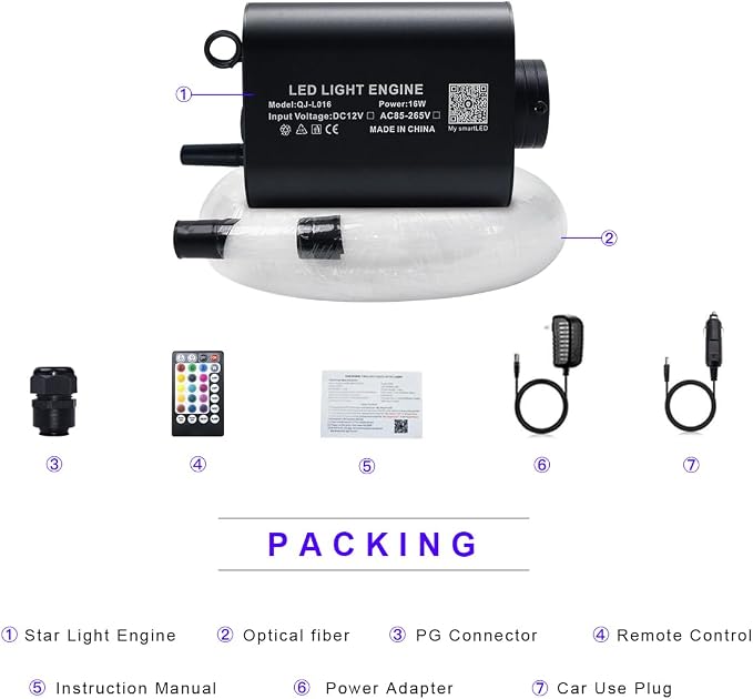 AKEPO 16W Fiber Optic Lights Starlights Headliner Kit, APP Control Optical Fiber Cable 550pcs13.1ft/4m 0.75mm RGBW Music Activated Light Source with 28key RF Remote Control for Home & Car