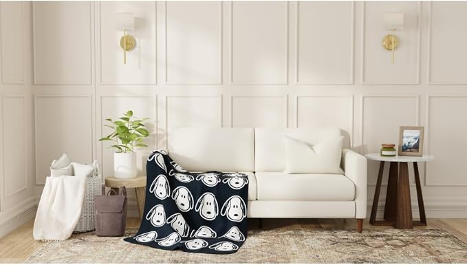 Peanuts® Snoopy 46in x 60in Throw, Super Soft Plush Cozy Throw Blanket, (Officially Licensed Product) by Franco Collectibles®