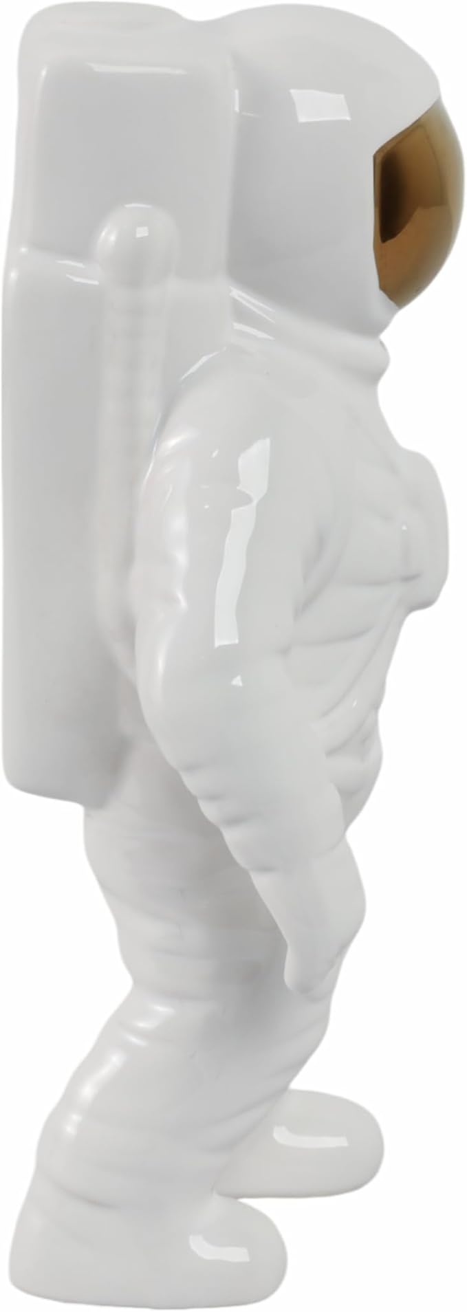 Ceramic Astronaut Statue Figurine for Home Decor - Decorative Sculpture for Bathroom, Office, and Living Room - Modern Ornaments for Shelf, Desk, and Coffee Table Accent - 11", White