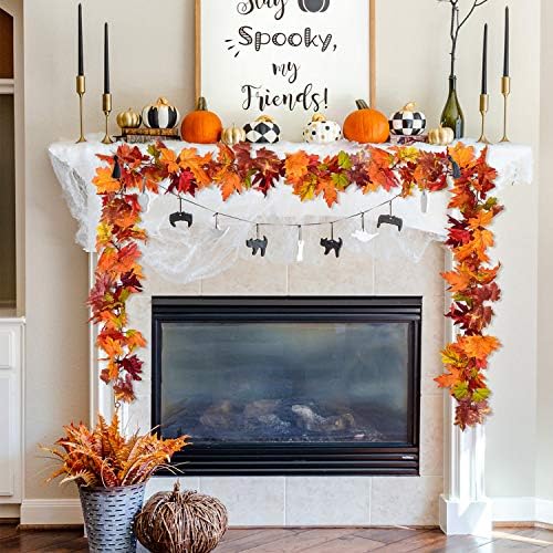 DearHouse 2 Pack Fall Garland Maple Leaf, 5.9Ft/Piece 7 Colors Hanging Vine Garland Artificial Autumn Foliage Garland Thanksgiving Decor for Home Wedding Fireplace Party Christmas - Image 5