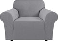 H.VERSAILTEX High Stretch Armchair Cover 1-Piece Rich Jacquard Chair Covers for for Kids Living Room Spandex Fabric Sofa Couch Cover for Dogs Machine Washable (Armchair 31"-40" Dove)