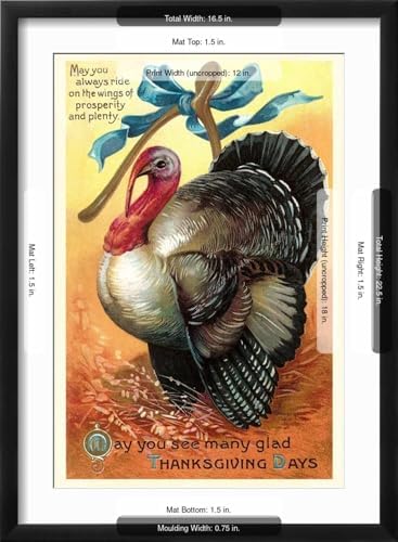 Art.com Wall Art Print Turkey and Wishbone on Black Frame, 16" x 22" - Image 5