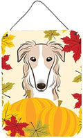 Caroline's Treasures BB2034DS1216 Borzoi Thanksgiving Wall or Door Hanging Prints Aluminum Metal Sign Kitchen Wall Bar Bathroom Plaque Home Decor Front Door Plaque, 12x16, Multicolor by CarolinesTreasures