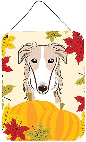 Caroline's Treasures BB2034DS1216 Borzoi Thanksgiving Wall or Door Hanging Prints Aluminum Metal Sign Kitchen Wall Bar Bathroom Plaque Home Decor Front Door Plaque, 12x16, Multicolor by CarolinesTreasures