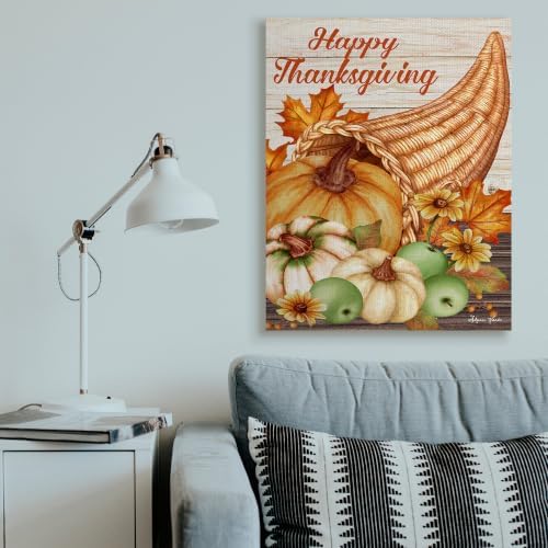 Stupell Industries 'Happy Thanksgiving Harvest Cornucopia'| Canvas Art - Image 2