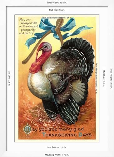 Art.com Wall Art Print Turkey and Wishbone on White Frame, 32" x 44" - Image 5