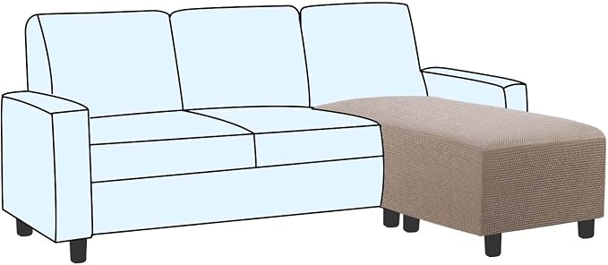 H.VERSAILTEX Ottoman and Sofa Seat Cushion Combined Cover Slipcover Rectangle Sofa Slipcover Fit Length 56'-75' Suitable for L Shaped Seat Cushion Cover or Chaise Part Cover Stretch Thick Soft - Taupe