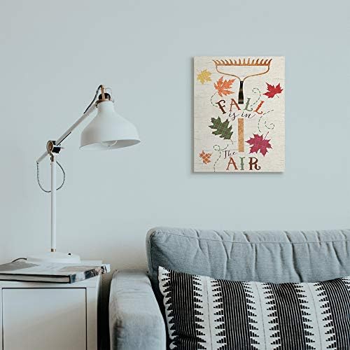 Fall Garden Rake Rustic Plaid, 16 x 20 Inch Canvas Wall Art - Image 3