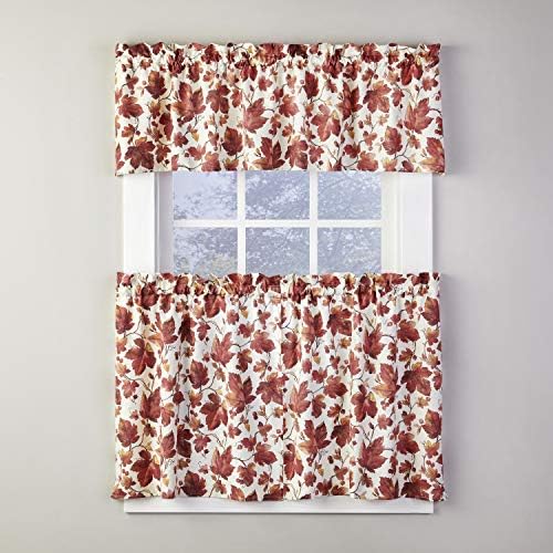SKL Home Harvest Falling Leaves Curtain Tier Pair, Spice - Image 2