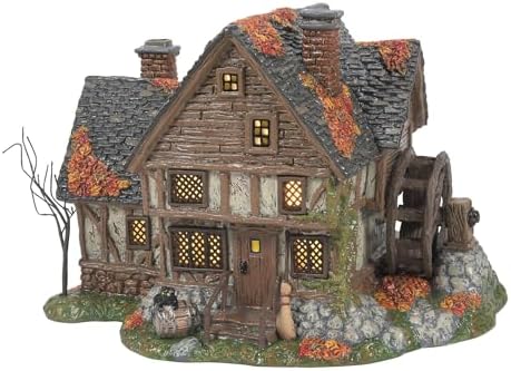 Department 56 Hocus Pocus Sanderson Sisters’ Cottage – Hand-Painted Lighted Ceramic House with 120V Cord & Bulb, from the Official Village Collection