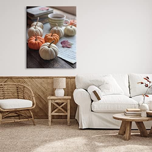 Stupell Industries Cozy Pumpkins Scattered Leaves Coffee Mug Photography, Design by Claire Brocato, 36 x 48, Gallery Wrapped Canvas - Image 4