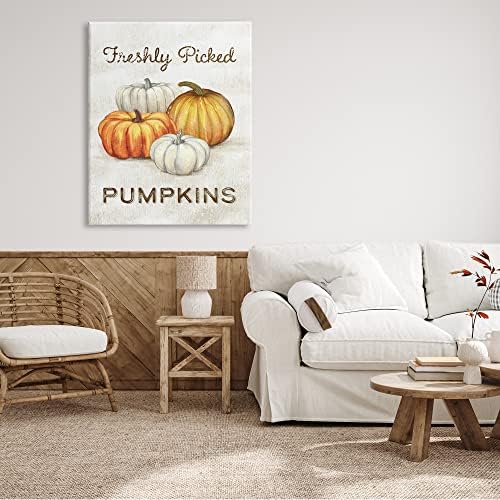 Stupell Industries Pumpkin Harvest Floral, 36 x 48 Inch Canvas Wall Art - Image 3