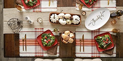 DII Thanksgiving & Fall Table Decoration Autumn Farmhouse Plaid, Placemat Set, 13x19, Pumpkin Spice Orange, 6 Count - Image 5