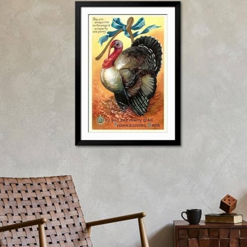 Art.com Wall Art Print Turkey and Wishbone on Black Frame, 32" x 44" - Image 4
