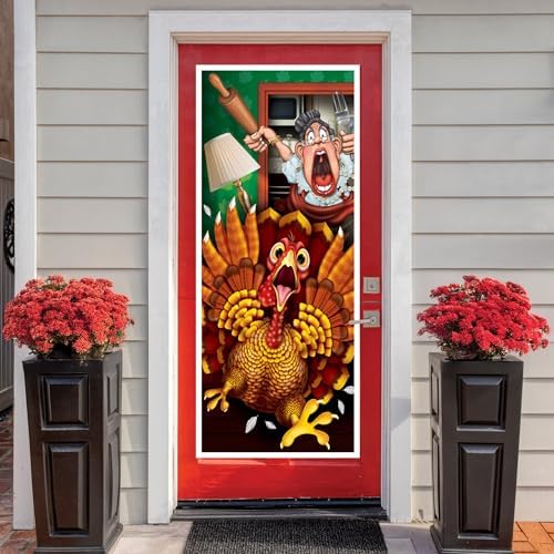 Beistle Wild Turkey Door Covers, 5’ x 30”, 2 Pieces – Plastic for Indoor & Outdoor Use – Easily Display, Thanksgiving Door Decorations, Thanksgiving Dinner Novelty Decor - Image 5