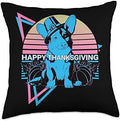 Funny Corgi Retro Happy Thanksgiving Throw Pillow by Unknown