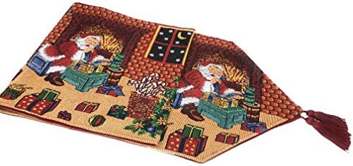 Tache Home Fashion Last Minute Preparations Christmas Festive Holiday Decorative Tapestry Table Runners, 13x72 - Image 5