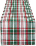 DII Yuletide Plaid Christmas Collection Holiday Dining Table Linen, Table Runner, 14x108, Forest Green & Maroon by DII
