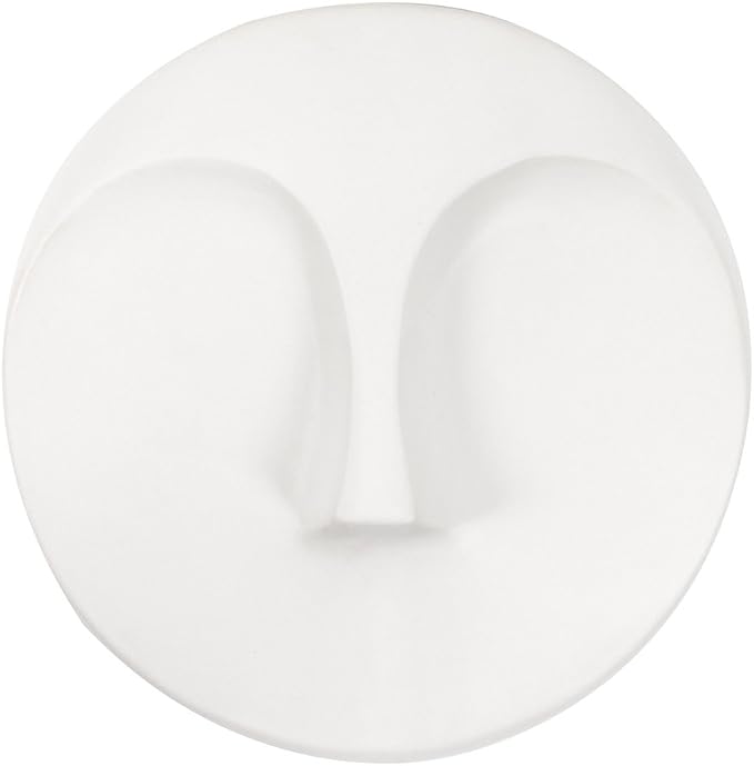 Howard Elliott Collection Ceramic Face Wall Vase, Contemporary Matte White Glaze Decorative Accent, Water-Holding Vase, Ready to Hang Wall Decor, 10H x 10W x 3D, Matte White