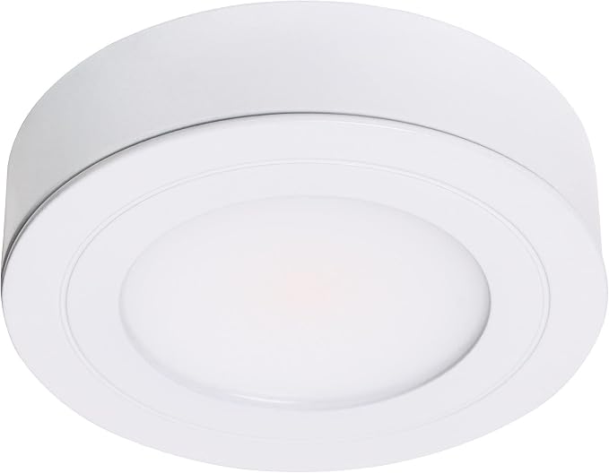 Armacost Lighting PureVue LED Puck Light, White, 3000K, 233412 | Dimmable, Under Cabinet, 2.75 Inch Diameter, Hardwired, Low Voltage, Soft White Light