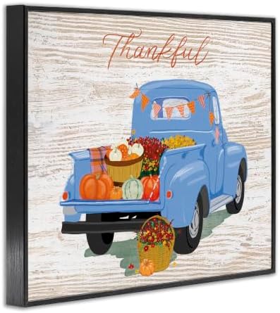 Thankful Farmhouse Harvest Truckload, 11 x 14 Inch Framed Giclée Print - Image 2