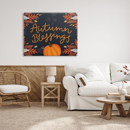 Autumn Blessings Fall Leaves, 36 x 48 Inch Canvas Wall Art - Image 4