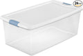 Sterilite Latching Box with Lids for Home and Office, 106 Quart, 24-Pack | Heavy-Duty and Stackable Plastic Containers with Latches for Closet, Cabinet, Bedroom, Bathroom and Dorm Room Organization