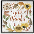 Whimsical Harvest Gratitude Typography, 12 x 12 Inch Framed Giclée Print by StupellIndustries