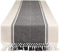 DII Dobby Stripe Table Runner, 13x72, Mineral Gray & Cream Background by DII