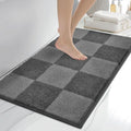 anllugs Bathroom Rugs, 20" x 30" Soft Bath Rugs, Checkered Grey & Dark Grey