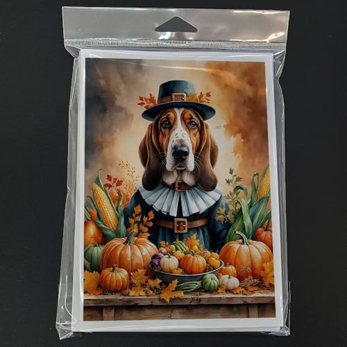 Caroline's Treasures Basset Hound Dogs Blank 5x7 Note Cards Set of 8 - Image 3