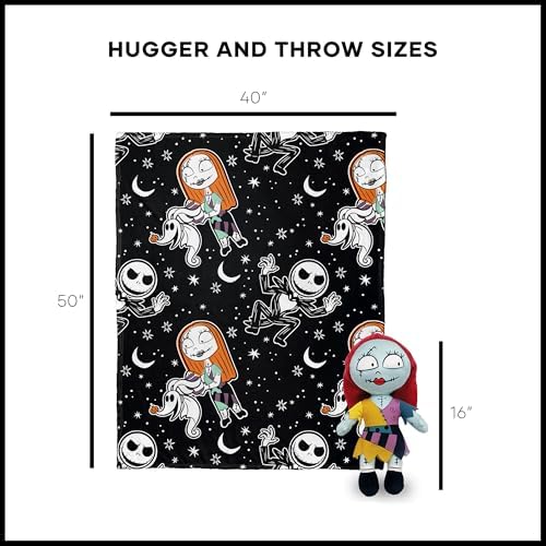 Northwest Nightmare Before Christmas Silk Touch with Hugger, Sally Frights, 50 x 40 inches