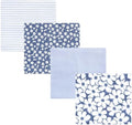 Hudson Baby Unisex Baby Cotton Flannel Receiving Blankets 4-Pack, Blue Cosmos, One Size by HudsonBaby
