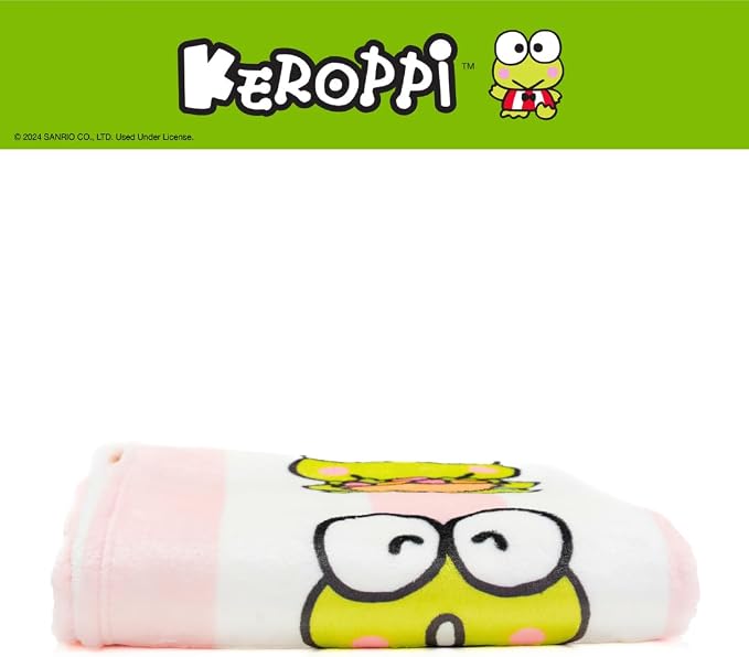 Collectibles Keroppi Foodie Bedding Super Soft Cozy Blanket, 62 in x 90 in, (Officially Licensed Product) by Franco