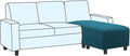 H.VERSAILTEX Ottoman and Sofa Seat Cushion Combined Cover Slipcover Rectangle Sofa Slipcover Fit Length 56'-75' Suitable for L Shaped Seat Cushion Cover or Chaise Part Cover Stretch Thick - Deep Teal