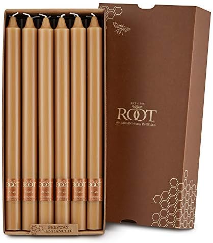 Root Candles 12-Count Unscented Smooth Candles, 12-Inch, Beeswax Color by RootCandles