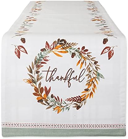 DII Thankful Autumn Collection Fall Tabletop Decoration, Reversible Table Runner, 14x72, Fall's Bounty - Image 2