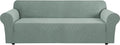H.VERSAILTEX Stretch Couch Covers for Sofa 1 Piece Slipcovers for Couches and Sofas 3 Seater Couch Cover Feature Thick Checked Jacquard Fabric with Elastic Bottom(Large Sofa 90"-100" Wide, Sage)