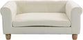 CRITTER SITTERS 33” Faux Suede Ped Bed in Cream, Durable Washable Sofa Couch for Small & Medium Cats & Dogs, Must Have Accessory for Yorkies, Shih Tzus & Frenchies, Kitten & Puppy Essential Furniture